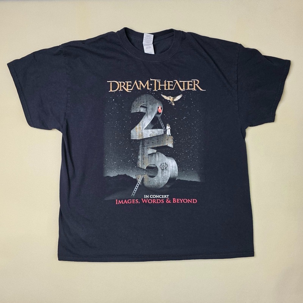 Dream Theater 25th Anniversary T-Shirt Size XL‎ Black Cotton Gildan Metal